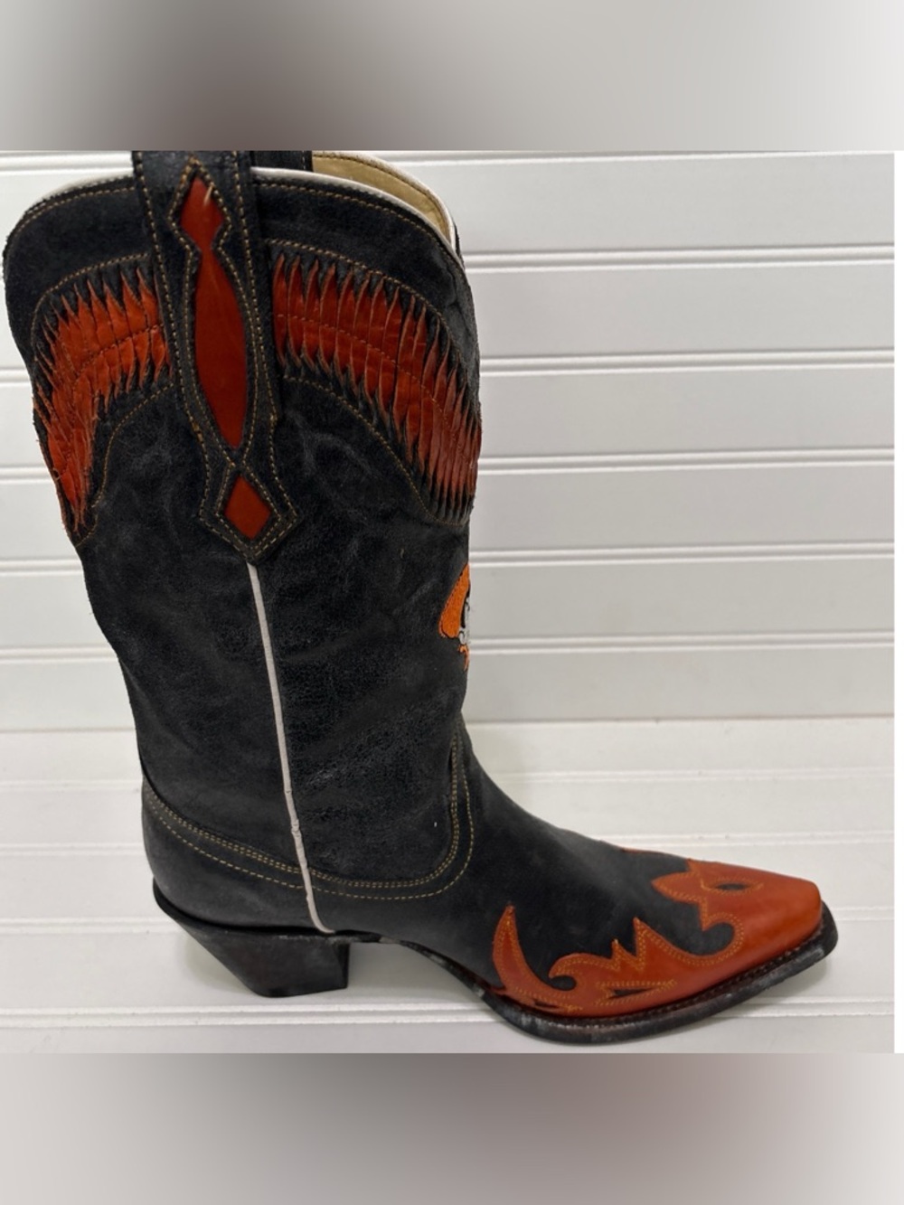 CORRAL Oklahoma State Cowboys OSU University Black Cowboy Boots Womens Size 7 M - Picture 6 of 12